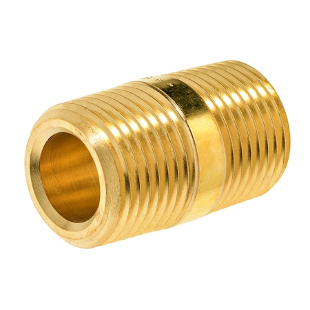 Usa Sealing Pipe Fitting - Brass - Instrumentation - Close Nipple - 1/2" NPT Male ZUSA-PF-4935